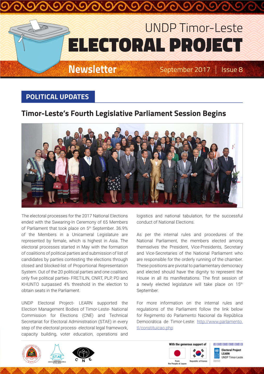 ELECTORAL PROJECT Newsletter September 2017 | Issue 8