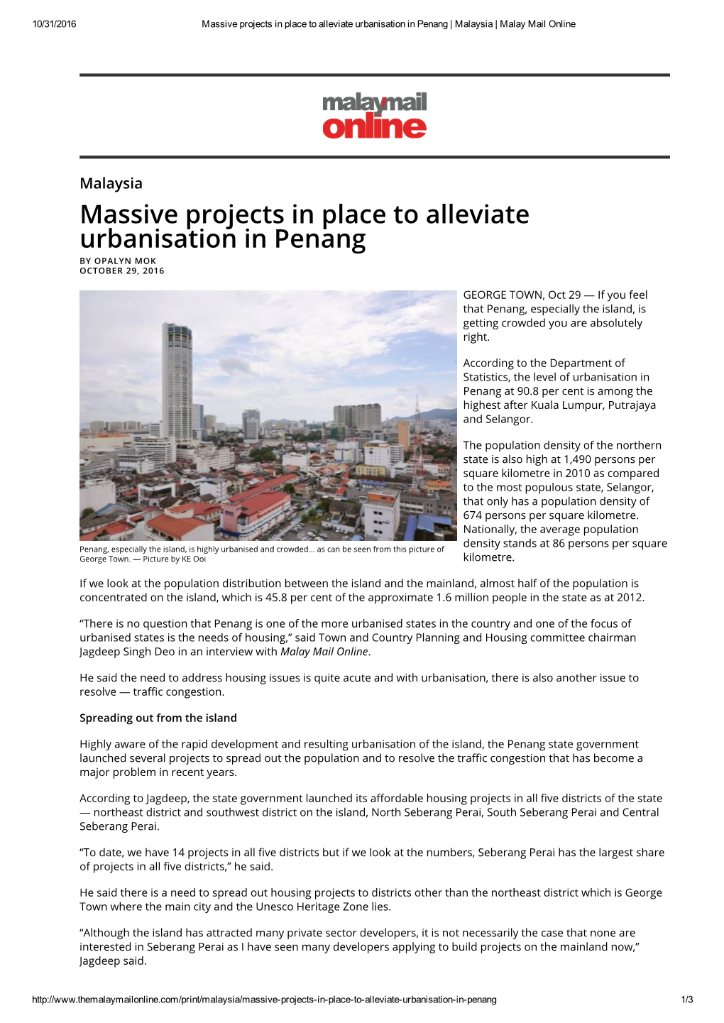 Massive Projects in Place to Alleviate Urbanisation in Penang | Malaysia | Malay Mail Online