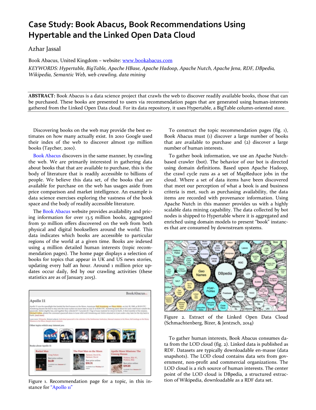 Book Abacus, Book Recommendations Using Hypertable and the Linked Open Data Cloud Azhar Jassal