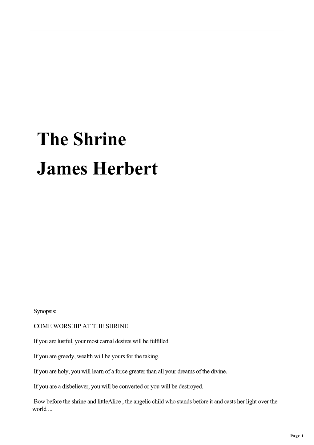 The Shrine James Herbert