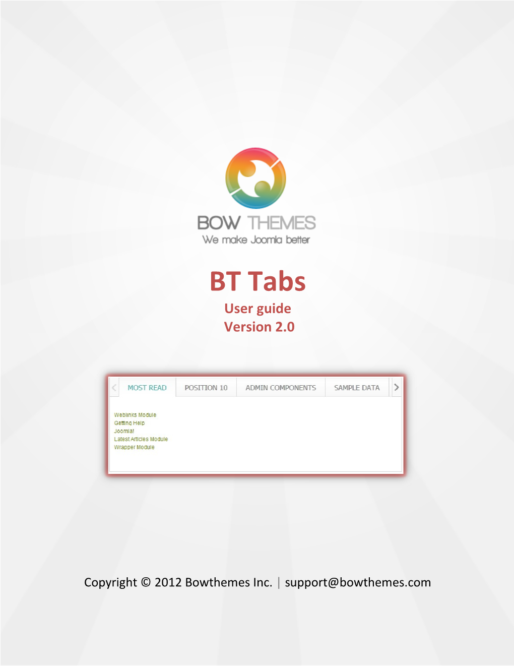 BT Tabs User Guide Version 2.0