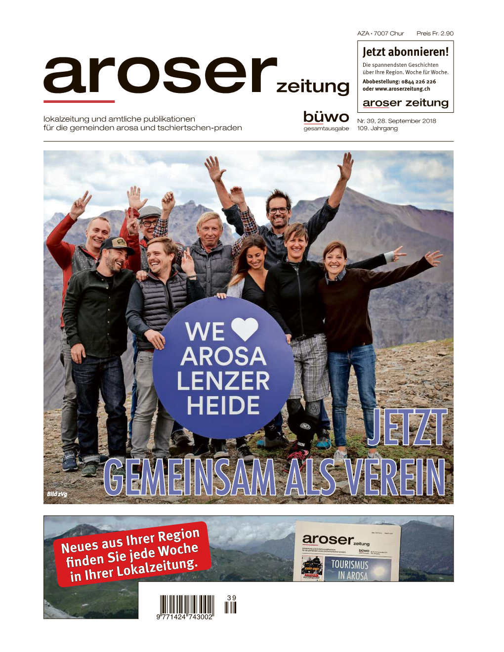 Aroser Zeitung, 28. September 2018