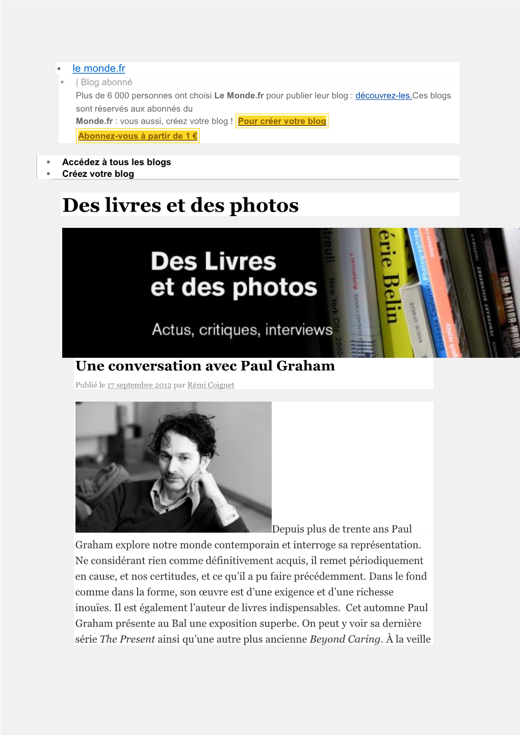 Une Conversation Avec Paul Graham