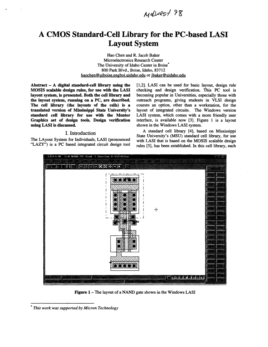 A CMOS Standard-Cell Library for the PC-Based LASI Layout System