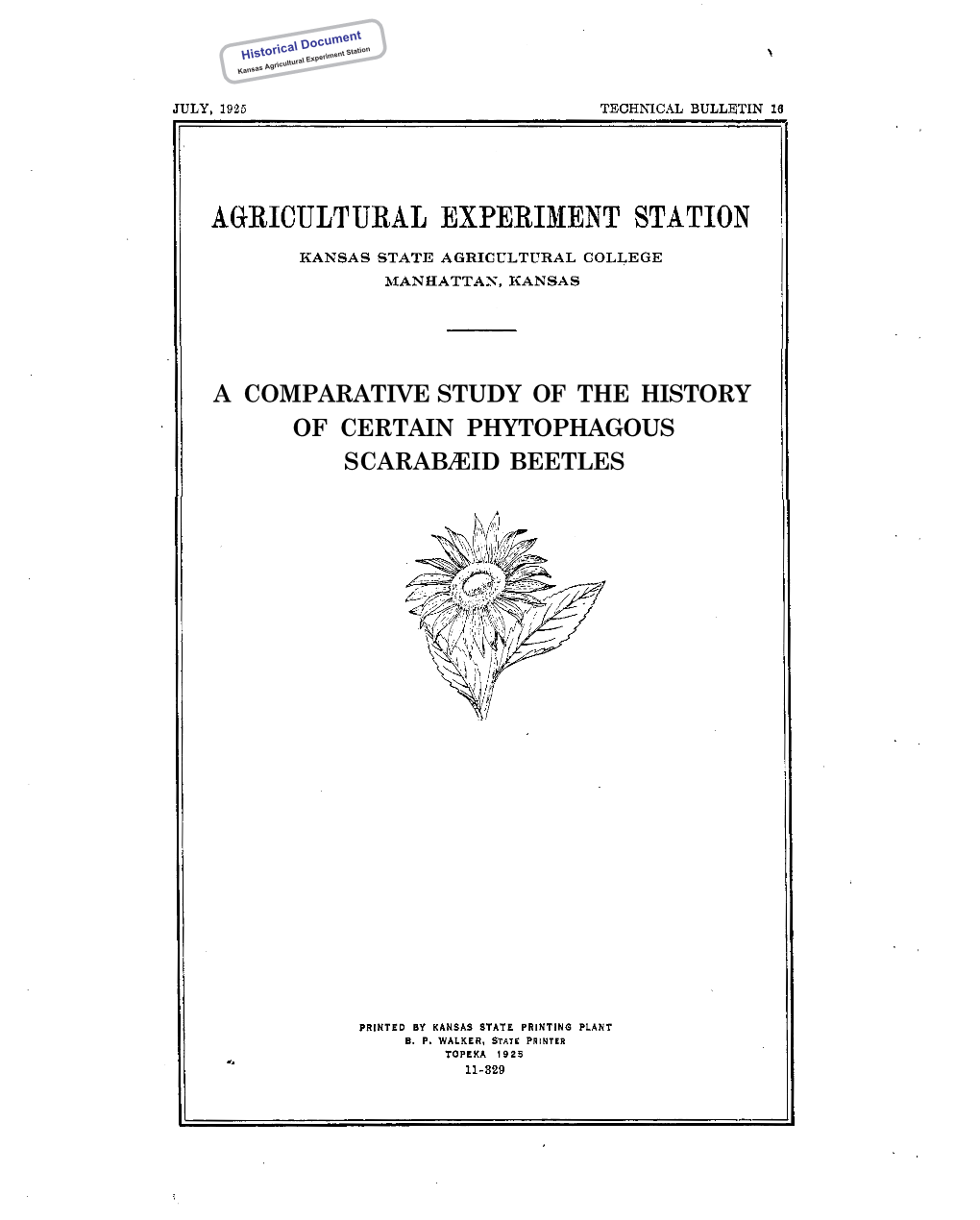 A Comparative Study of the History of Certain Phytophagous Scarabaeid