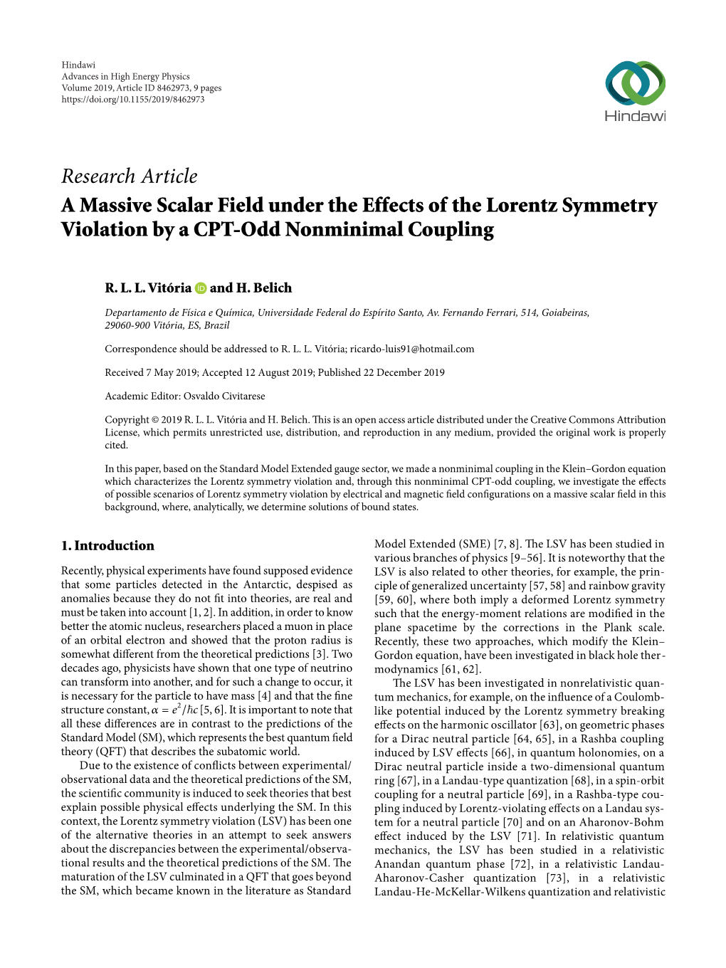 A Massive Scalar Field Under the Effects of the Lorentz Symmetry Violation by a CPT-Odd Nonminimal Coupling