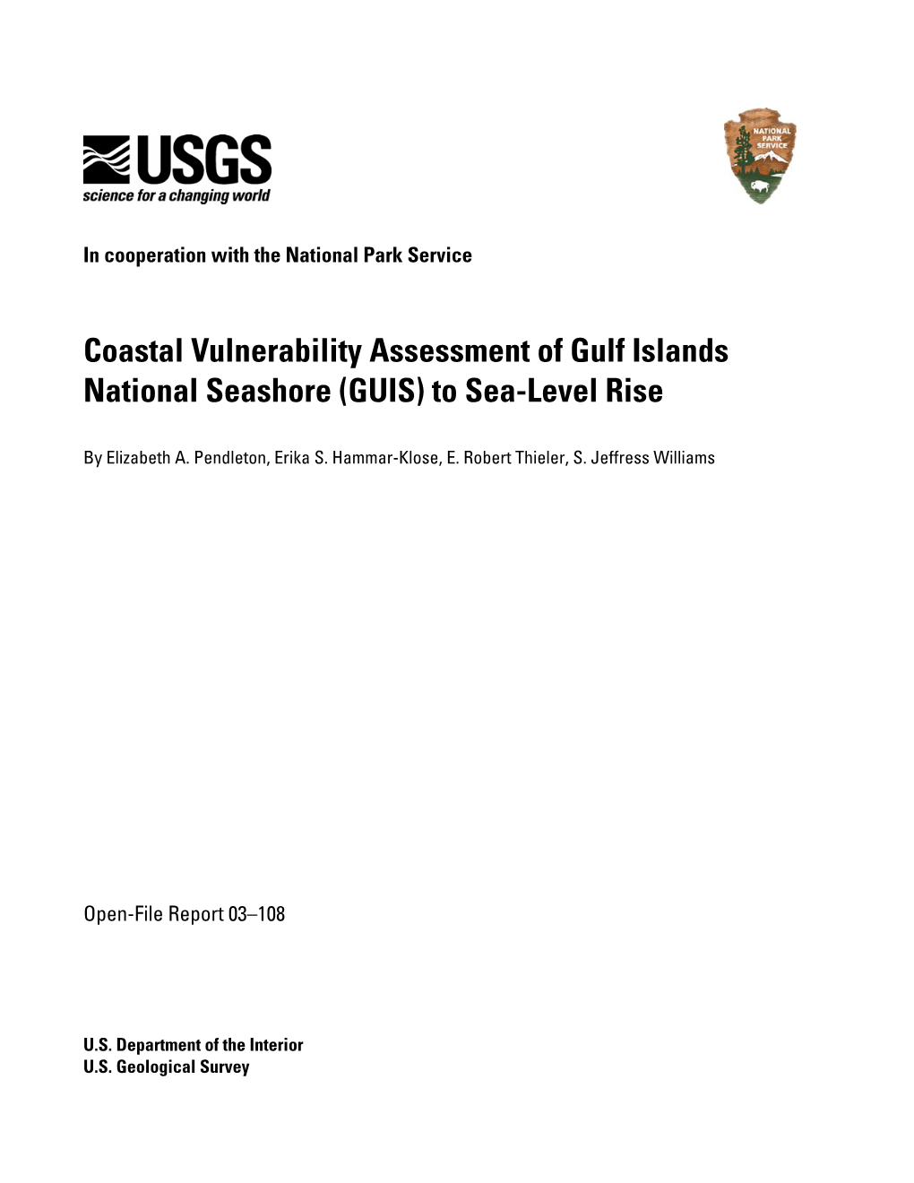 Coastal Vulnerability Assessment of Gulf Islands National Seashore (GUIS) to Sea-Level Rise