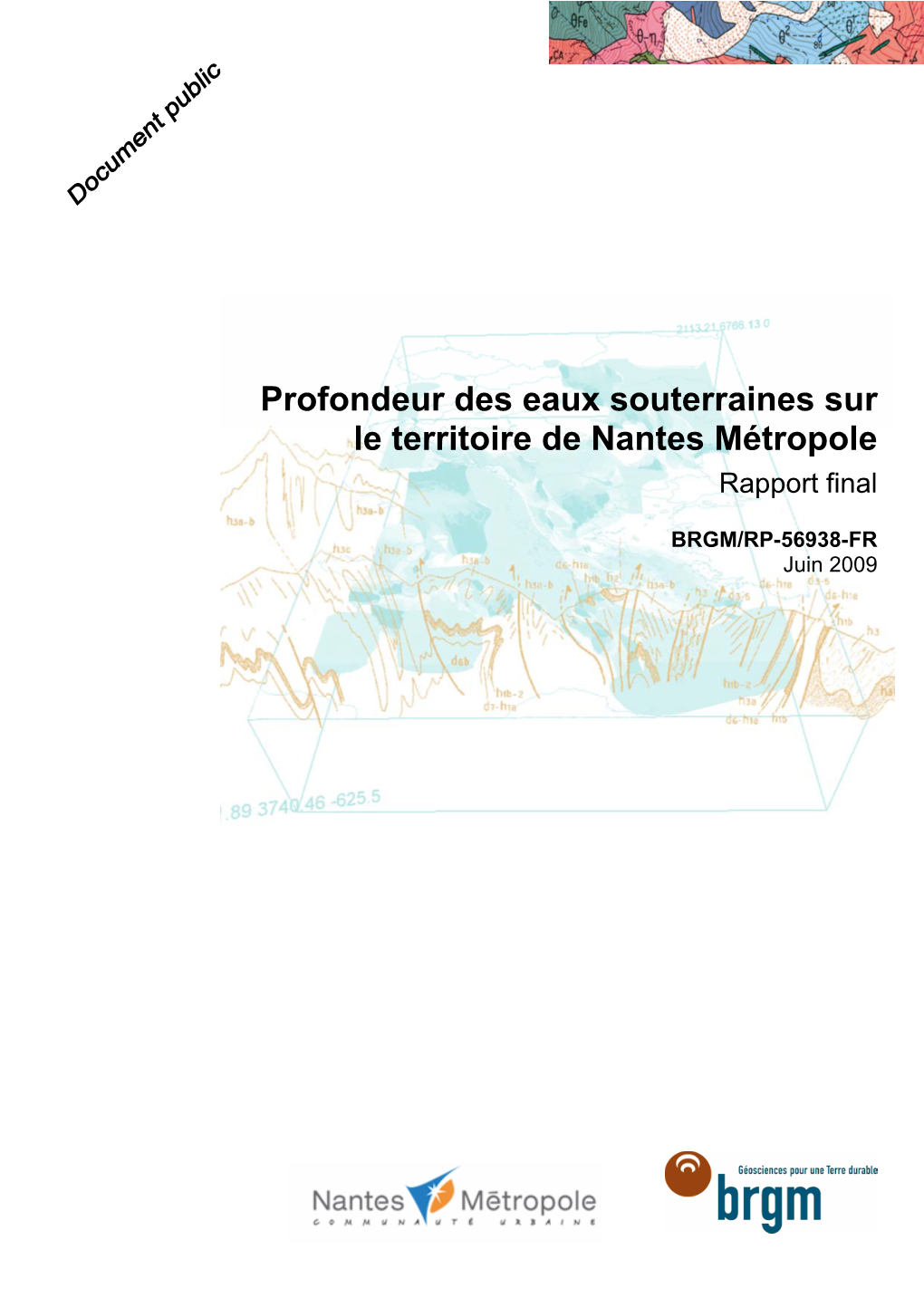 Profondeur Des Eaux Souterraines Sur Le Territoire De Nantes Métropole Rapport Final