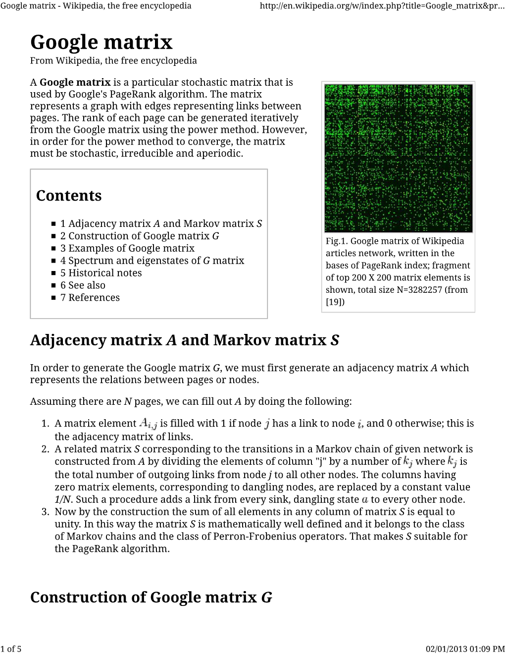 Google Matrix - Wikipedia, the Free Encyclopedia