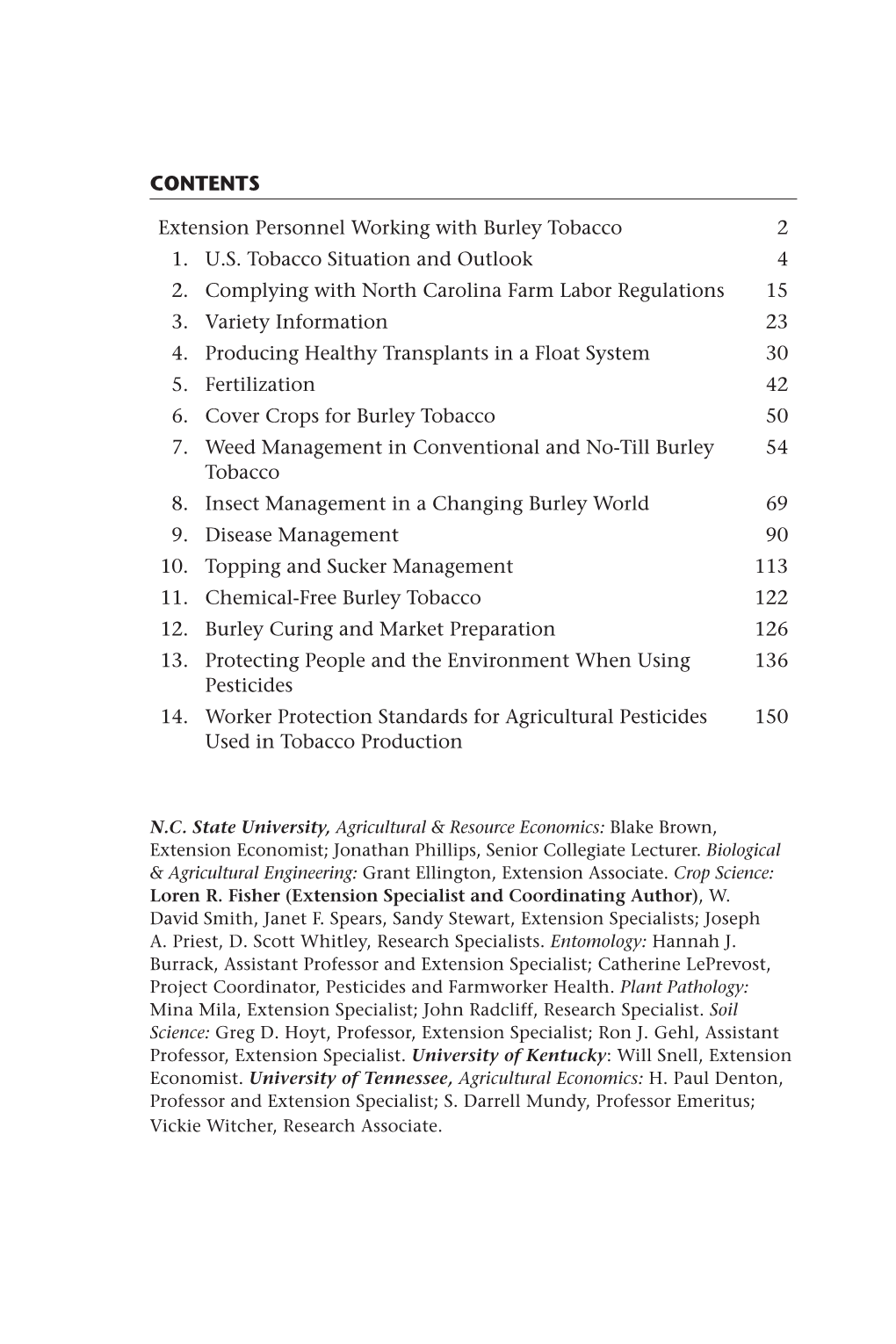 2012 NCSU Burley Tobacco Production Guide