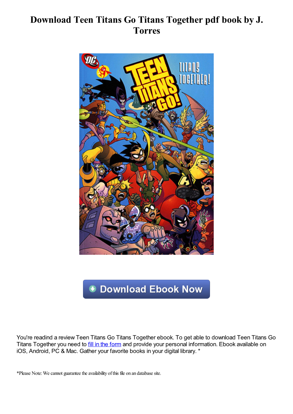 Download Teen Titans Go Titans Together Pdf Book by J