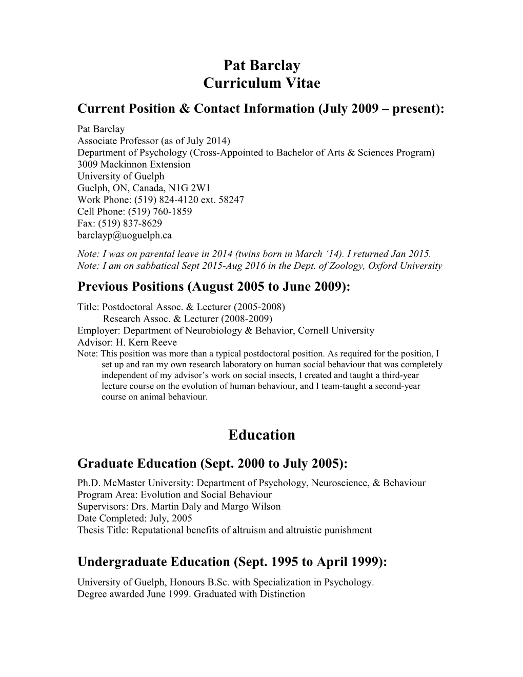 Curriculum Vitae s174