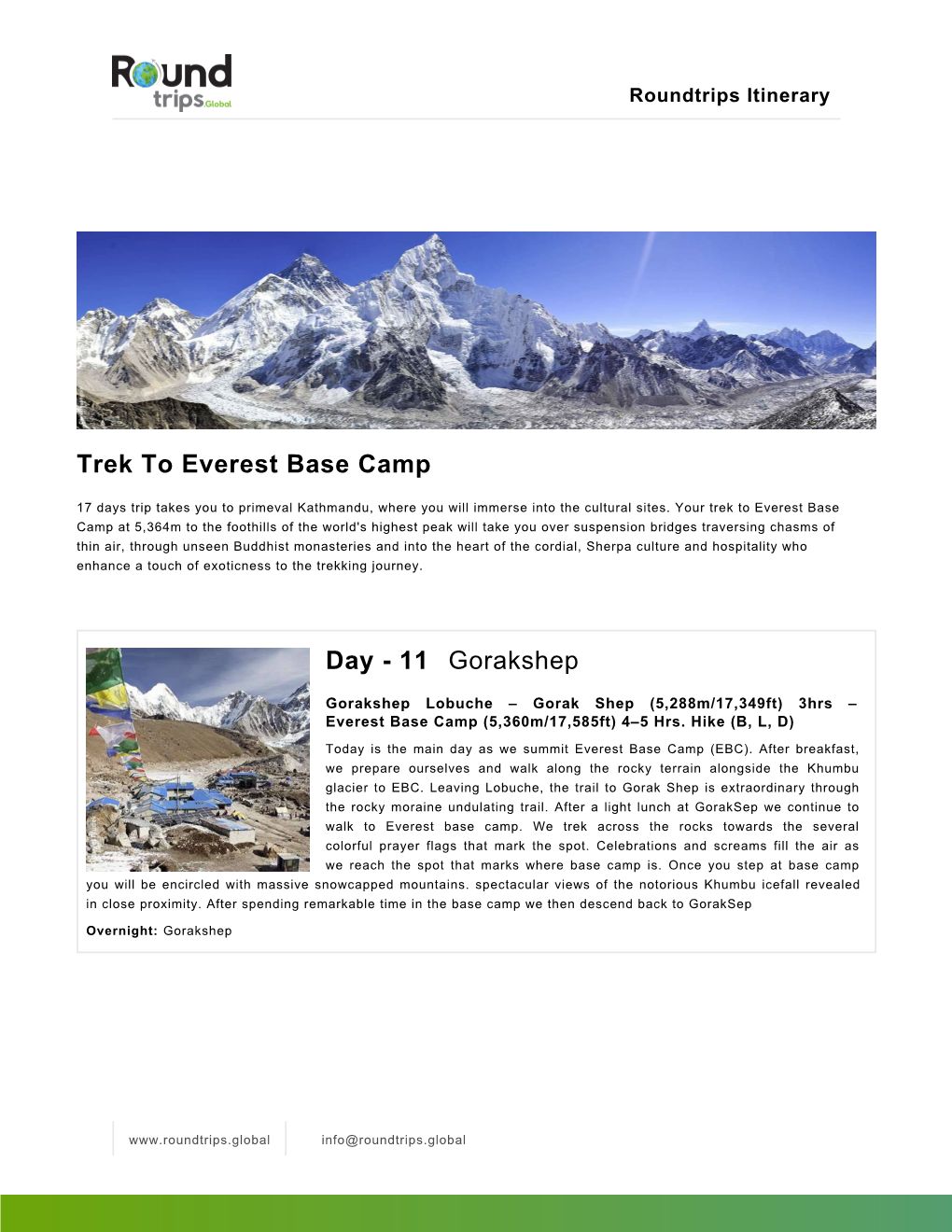 Trek to Everest Base Camp