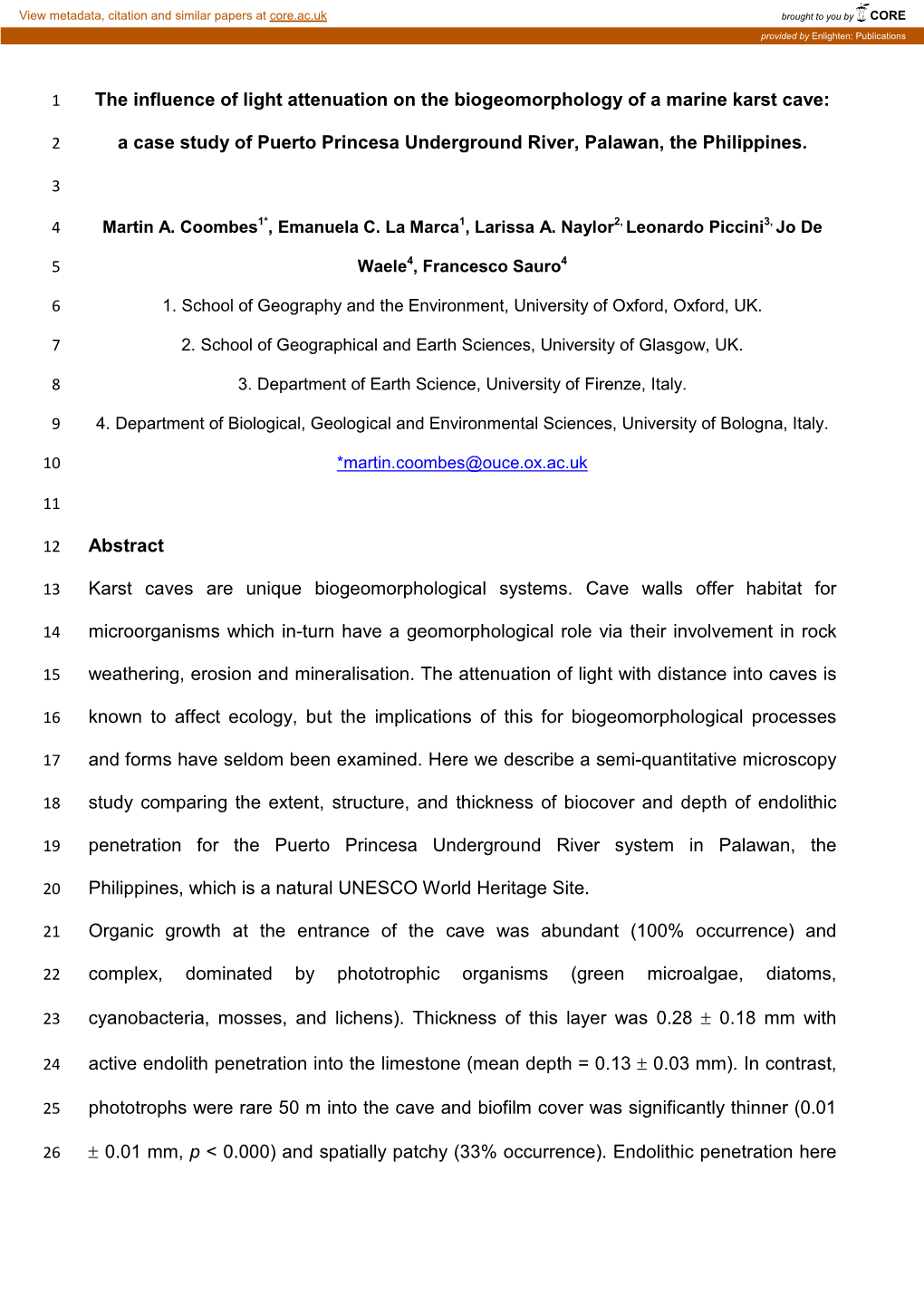 A Case Study of Puerto Princesa Underground River, Palawan, the Philippines