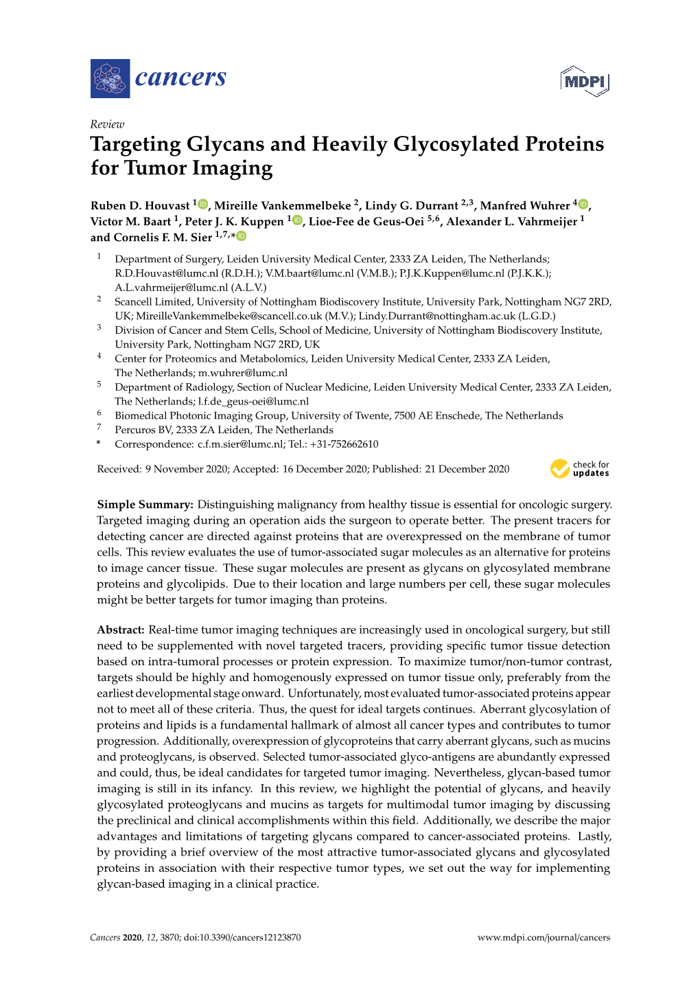 Targeting Glycans and Heavily Glycosylated Proteins for Tumor Imaging