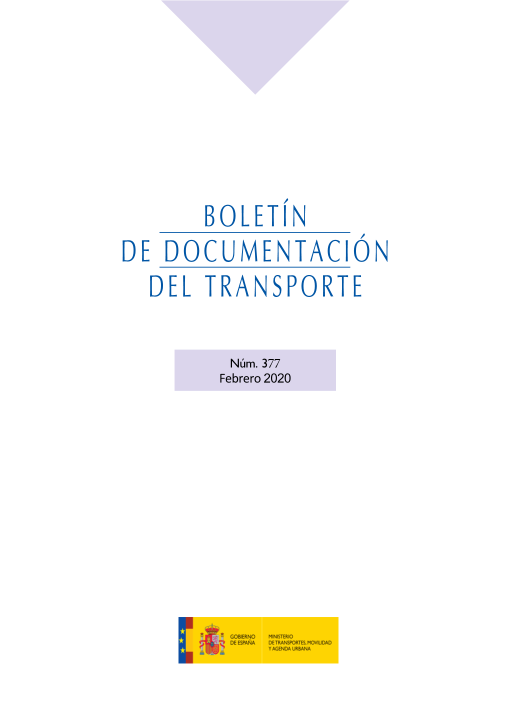 Boletín De Documentación Del Transporte, Nº 377, Febrero 2020