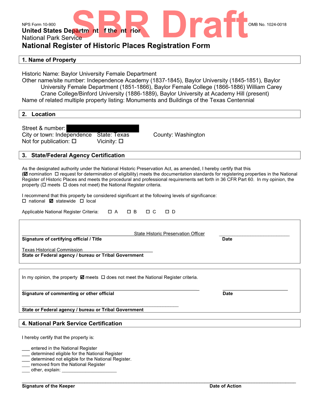 National Register of Historic Places Registration Form