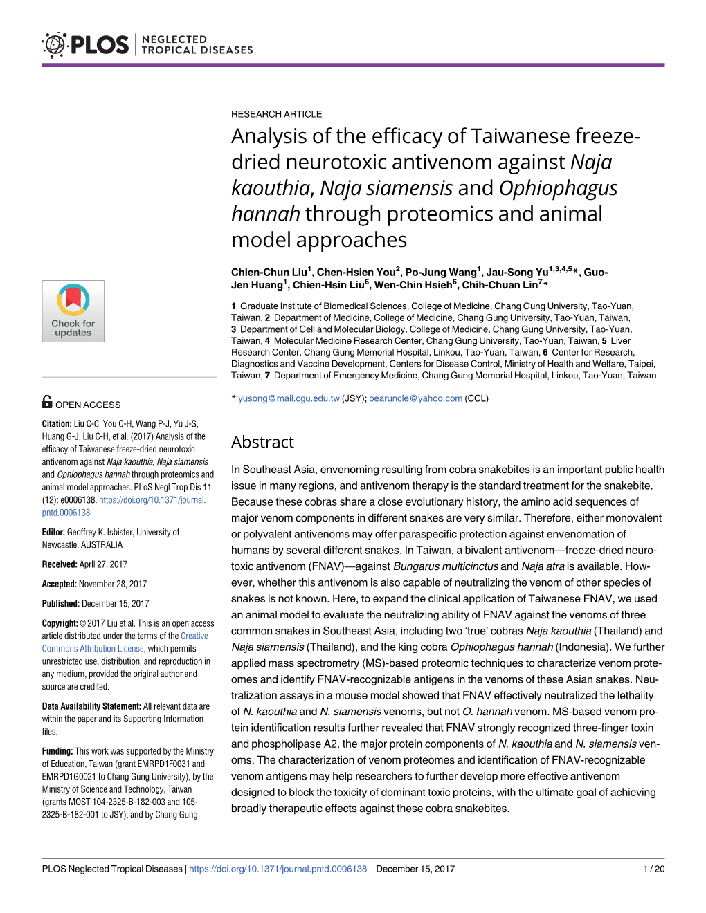 Analysis of the Efficacy of Taiwanese Freeze