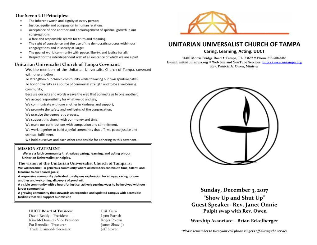 As a Member Congregation of the Unitarian Universalist Association