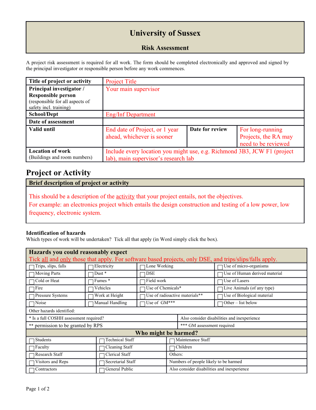 University of Sussex s2