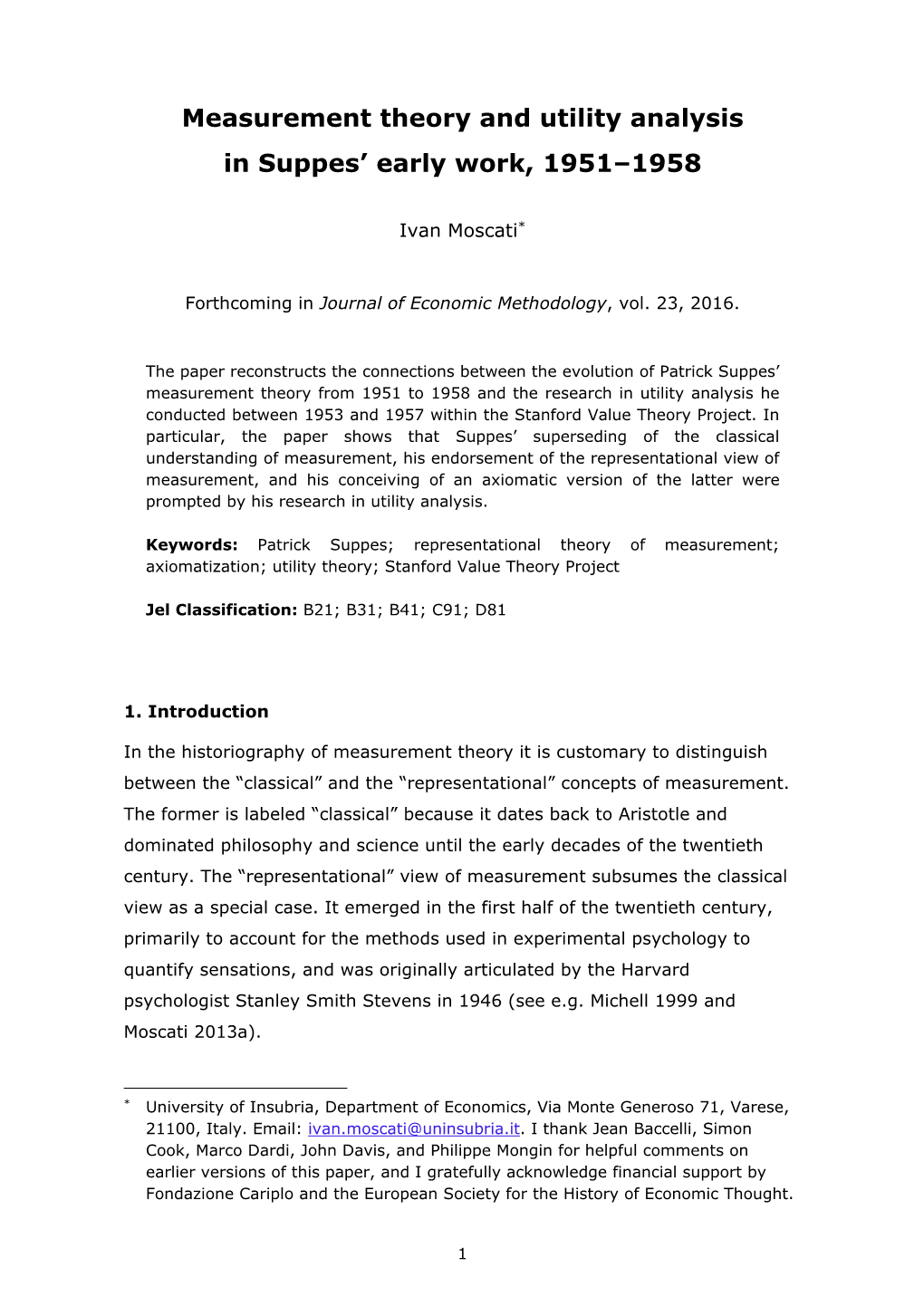 Measurement Theory and Utility Analysis in Suppes' Early Work