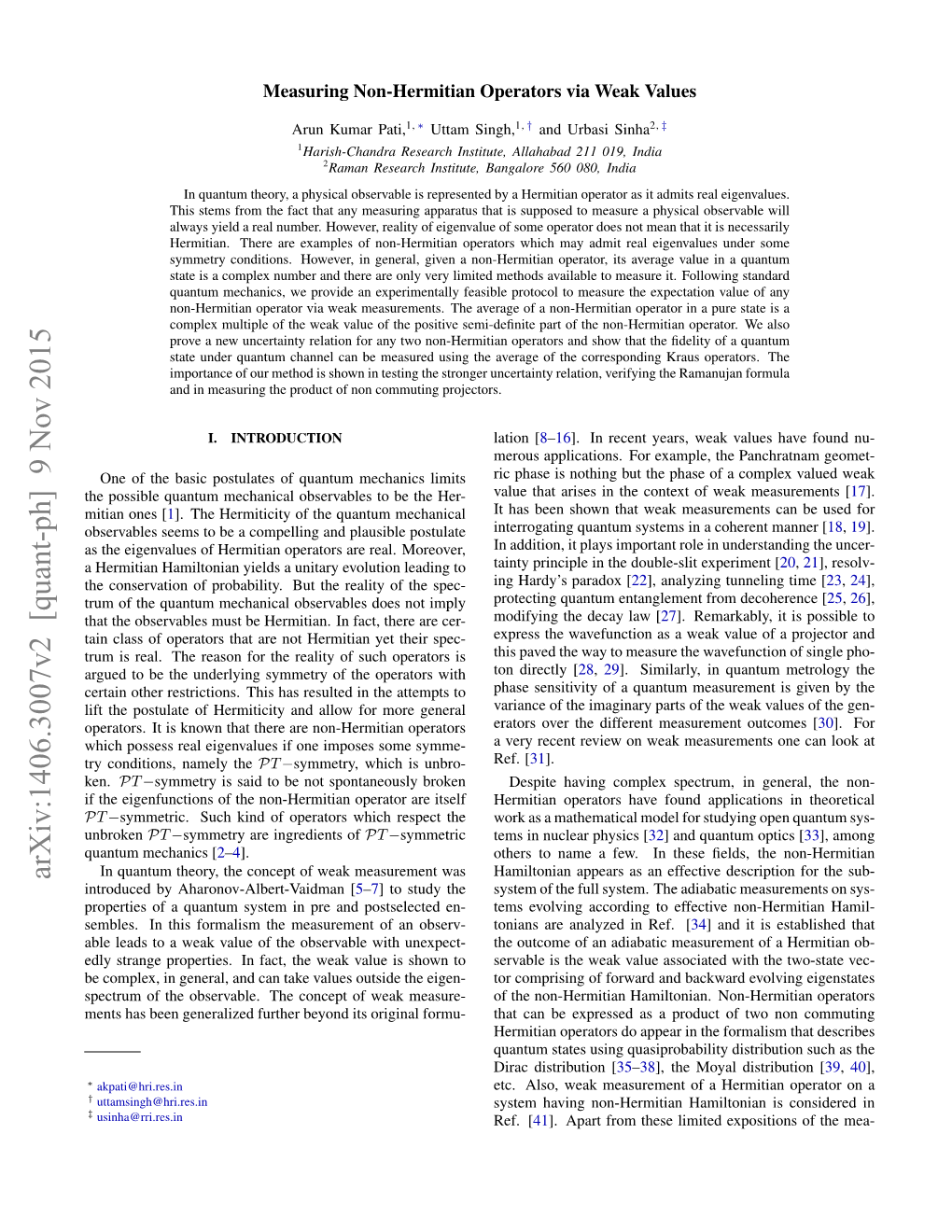 Measuring Non-Hermitian Operators Via Weak Values