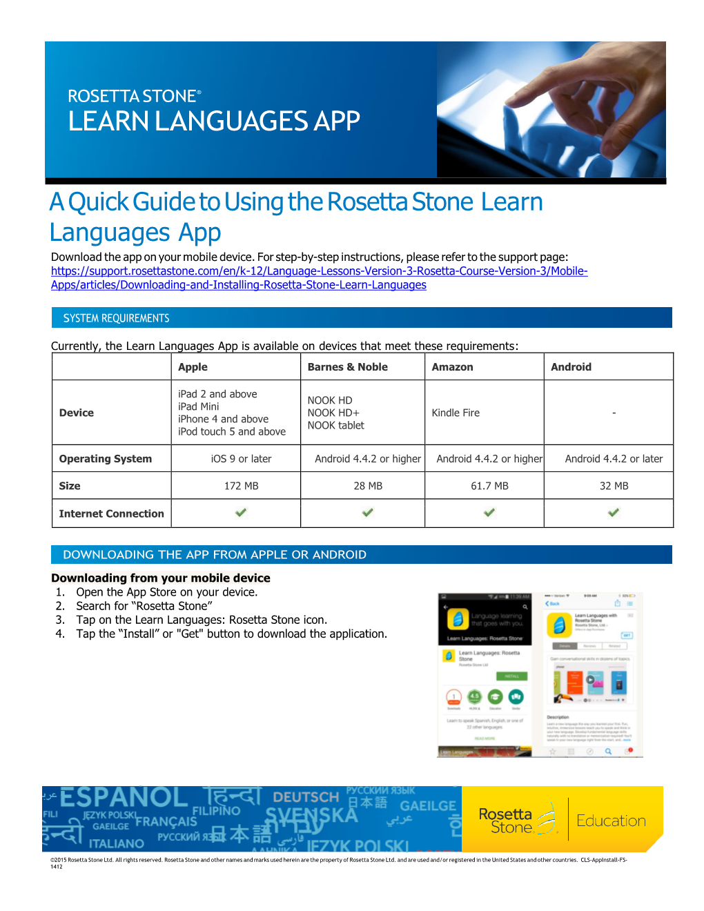 A Quick Guide to Using the Rosetta Stone Learn Languages App Download the App on Your Mobile Device
