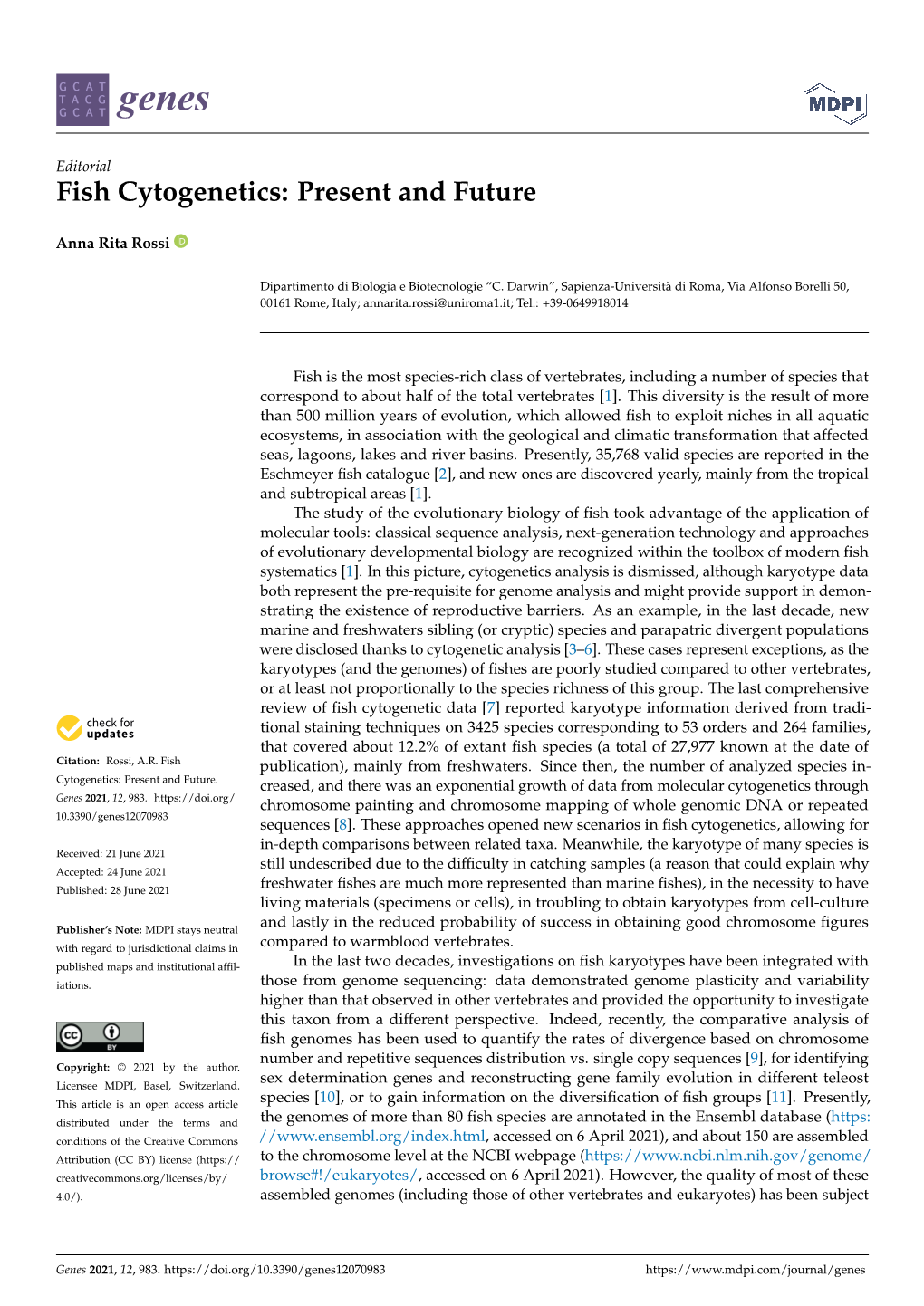 Fish Cytogenetics: Present and Future