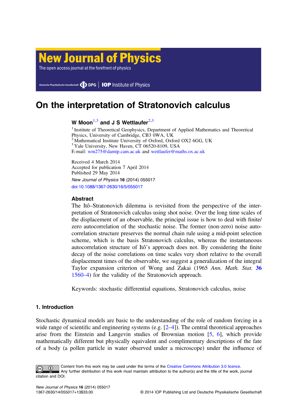 On the Interpretation of Stratonovich Calculus