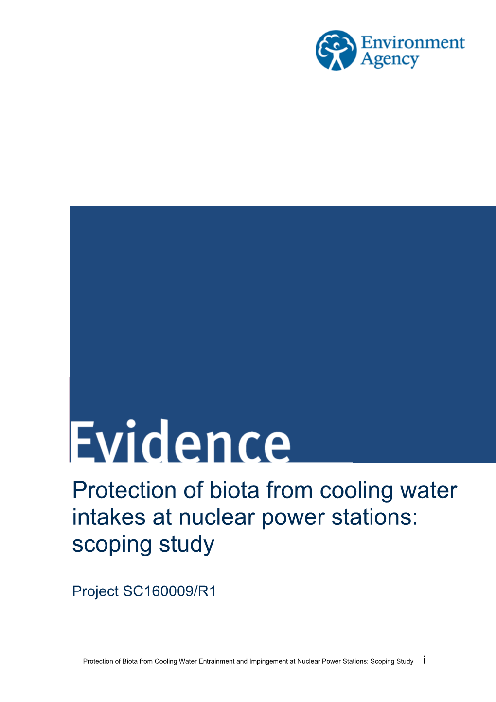 Protection of Biota from Cooling Water Intakes at Nuclear Power Stations: Scoping Study
