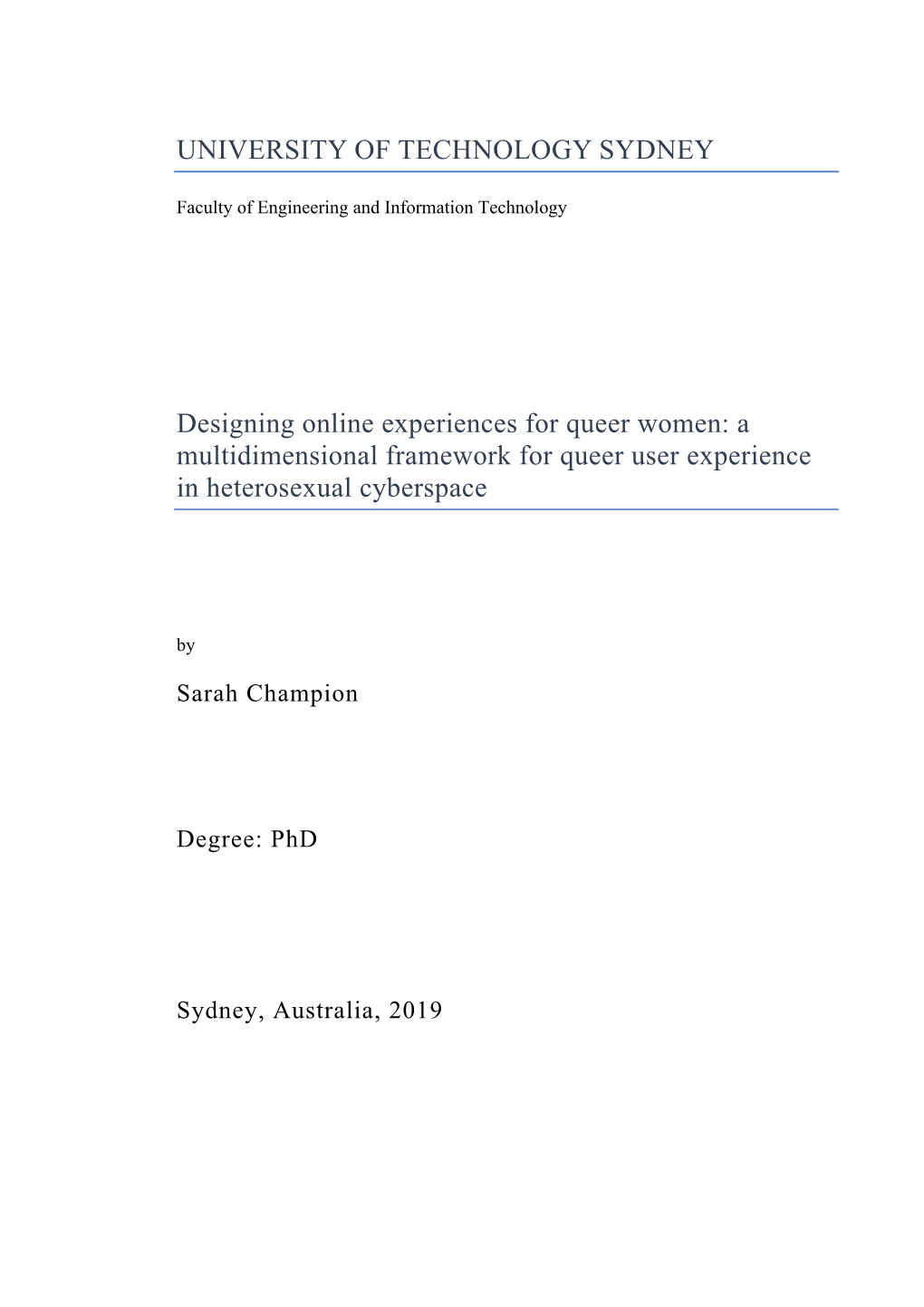 Designing Online Experiences for Queer Women: a Multidimensional Framework for Queer User Experience in Heterosexual Cyberspace