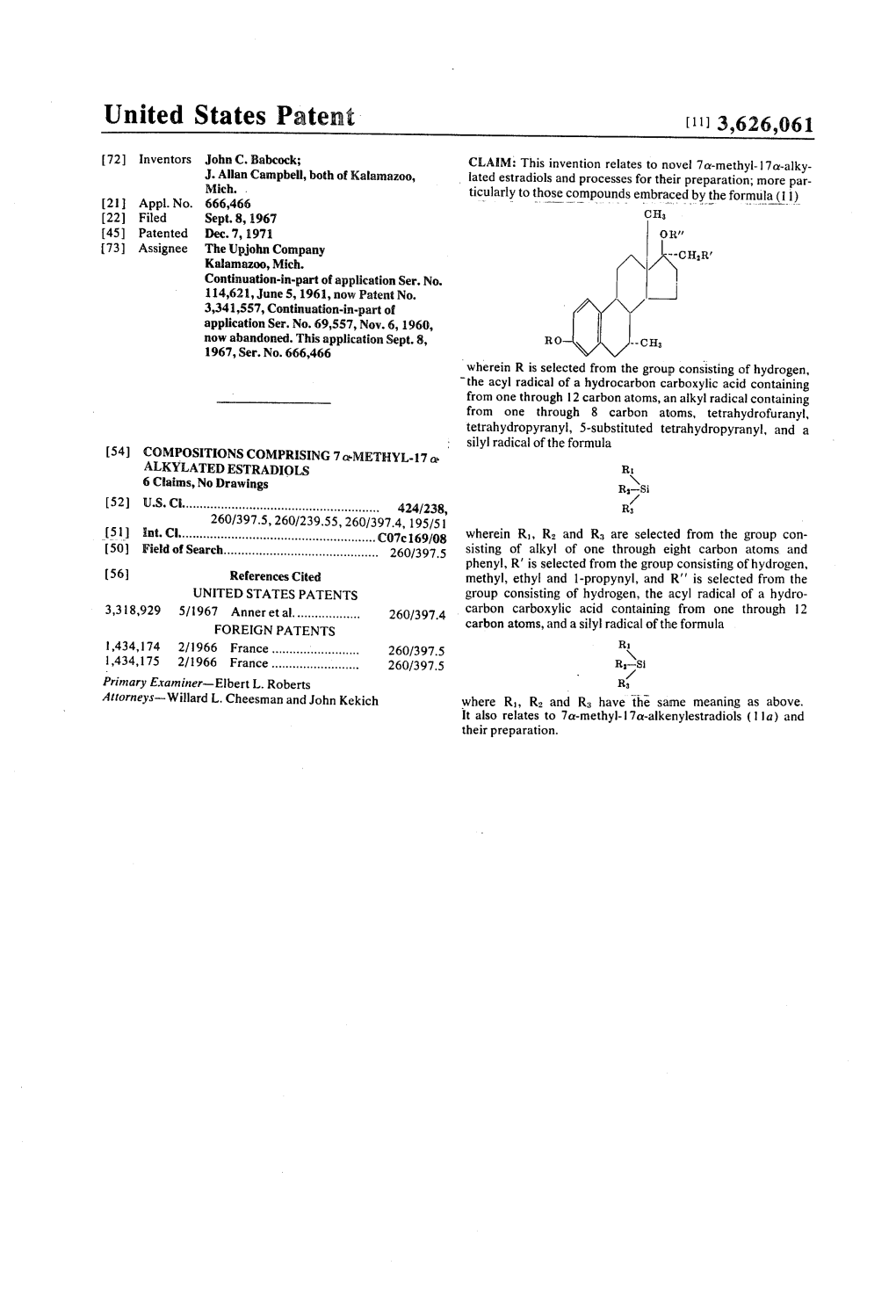 United States Patent [11] 3,626,061 72) Inventors John C