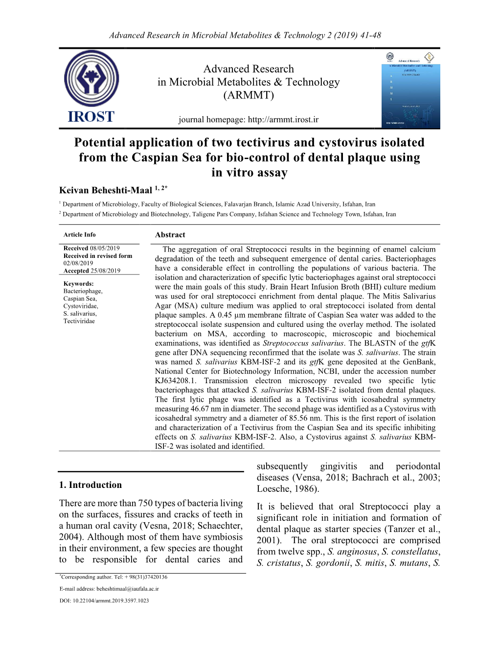 Potential Application of Two Tectivirus and Cystovirus Isolated from The