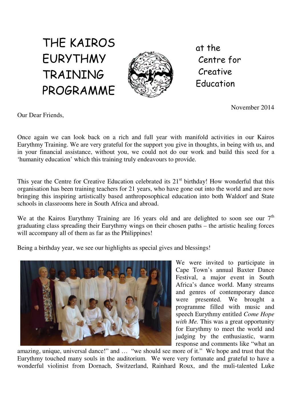 The Kairos Eurythmy Training Programme