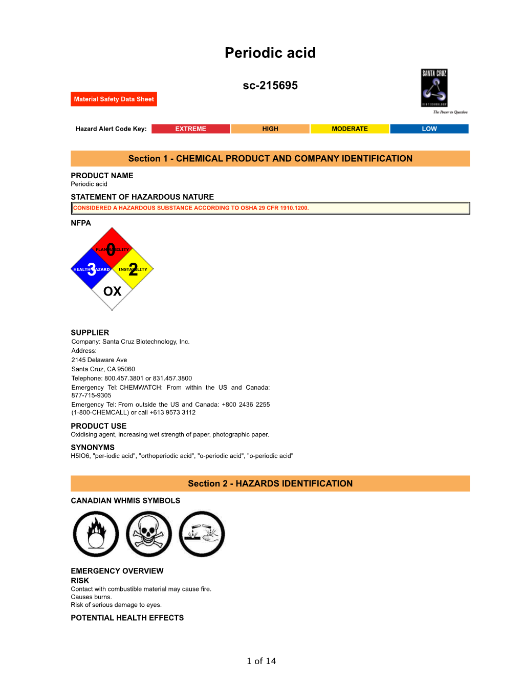 Periodic Acid