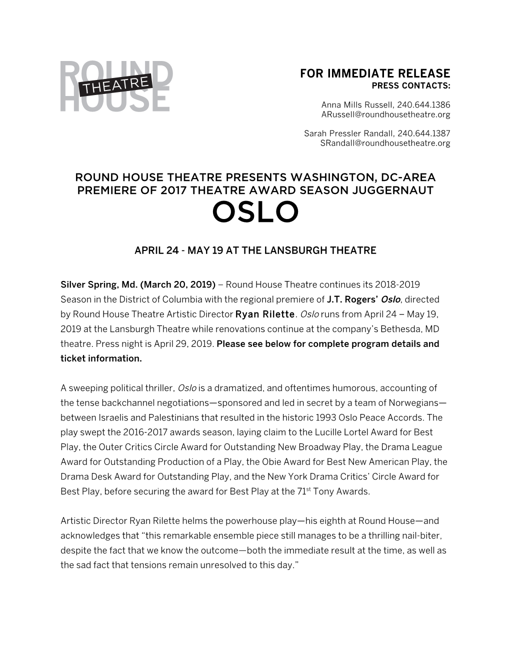 OSLO Press Release FINAL