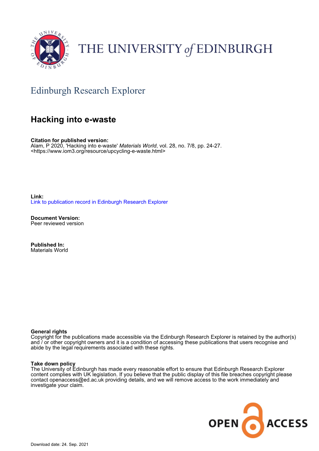 Edinburgh Research Explorer