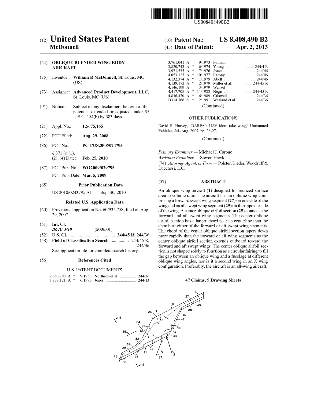 United States Patent AIRCRAFT 3.23. A