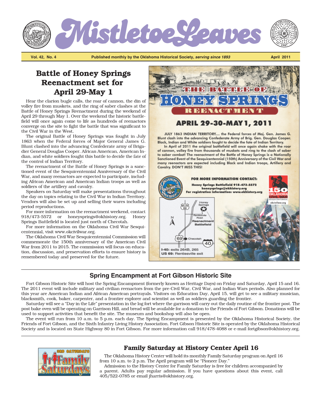 Battle of Honey Springs Reenactment Set for April 29-May 1