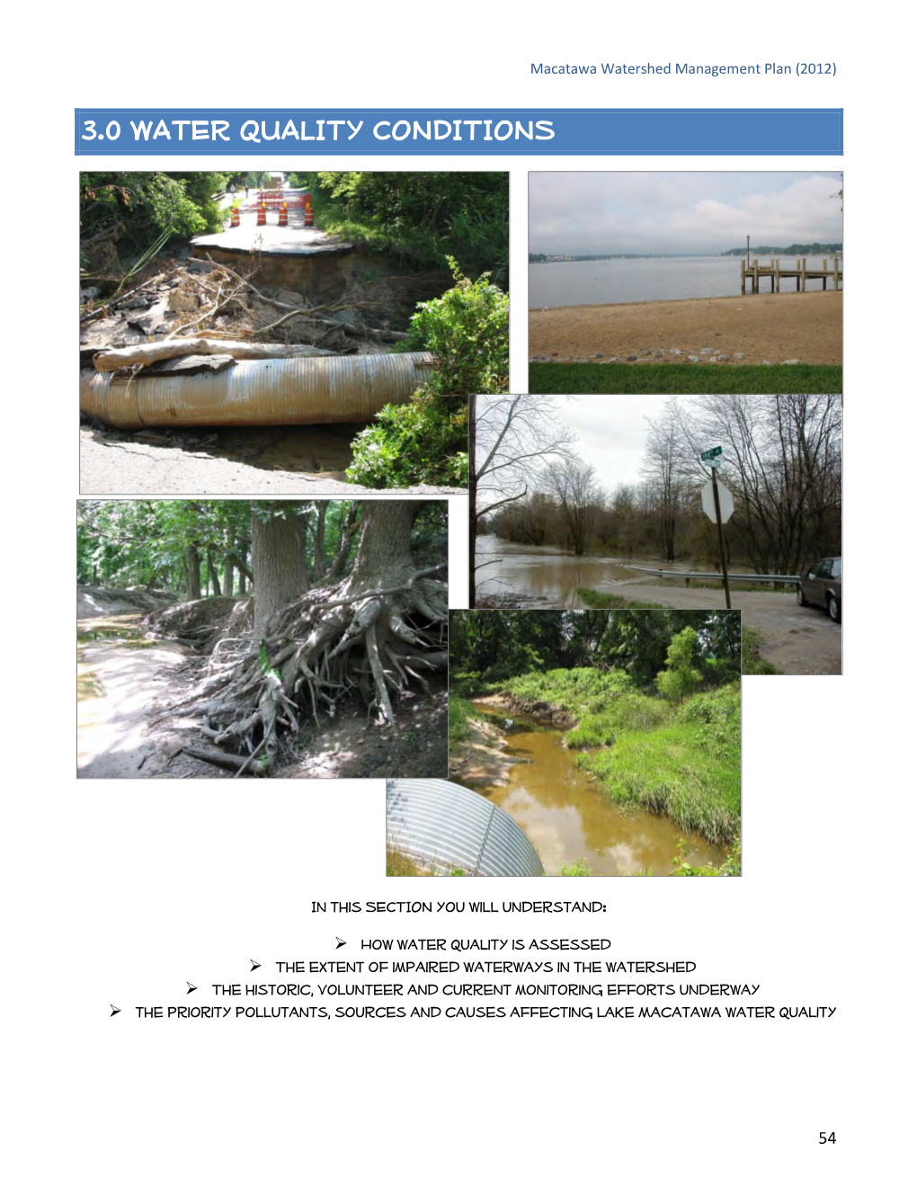 Macatawa Watershed Management Plan (2012) 3.0 WATER QUALITY CONDITIONS