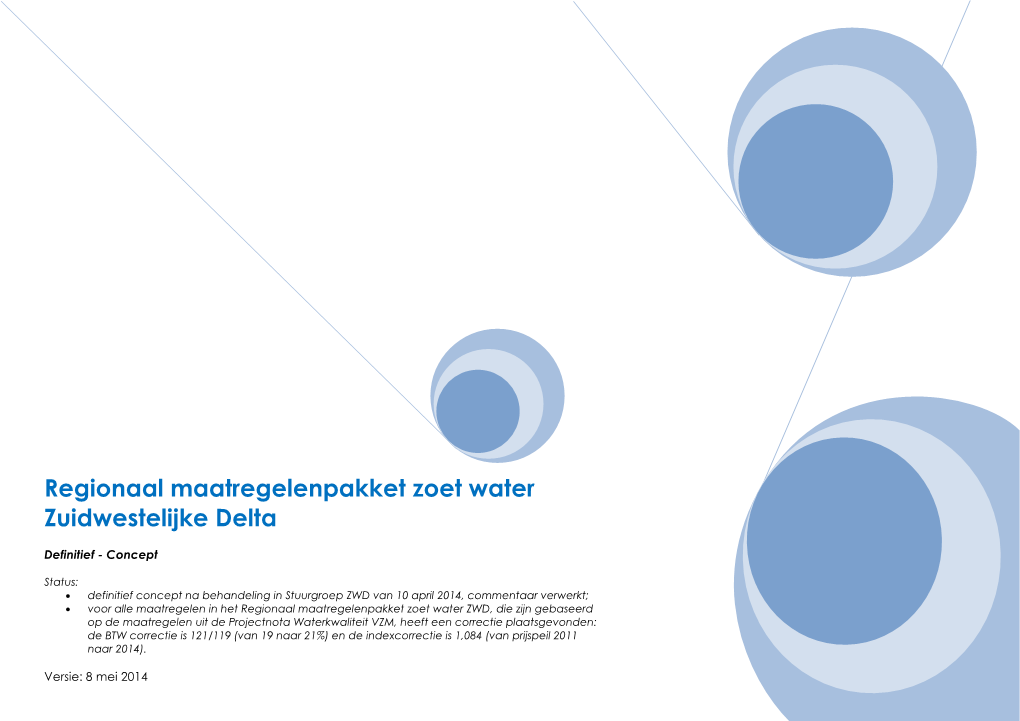 Regionaal Maatregelenpakket Zoet Water Zuidwestelijke Delta