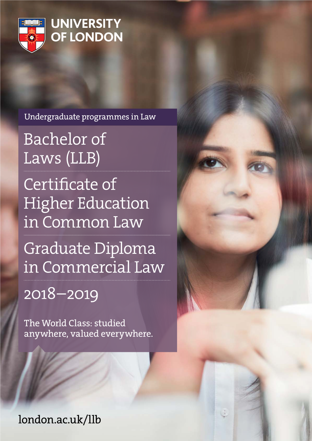 (LLB) Certificate of Higher Education in Common Law Graduate Diploma in Commercial Law 2018–2019