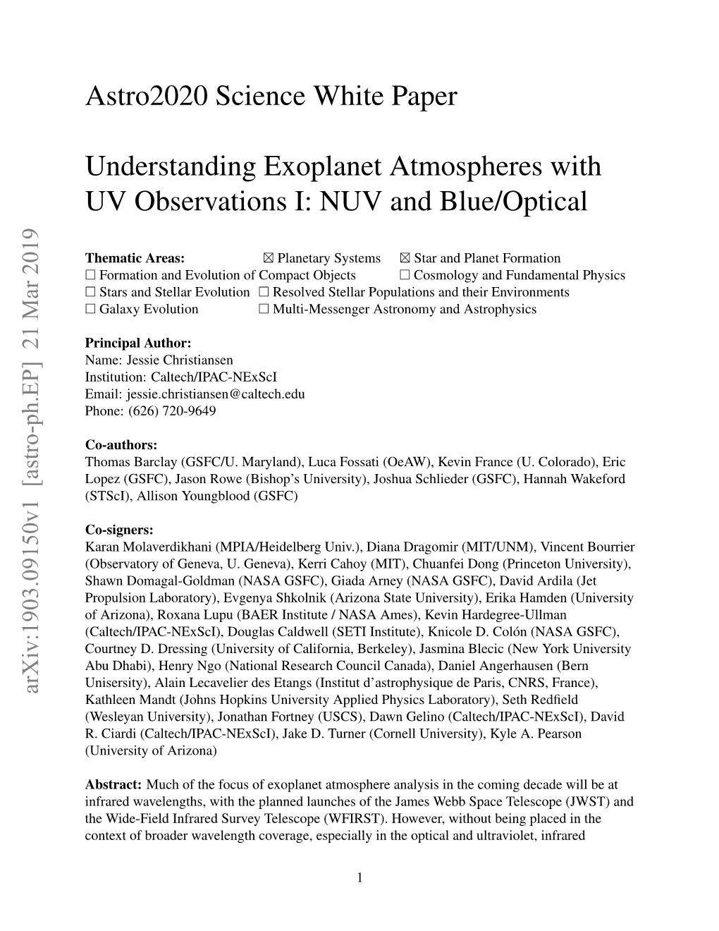 Astro2020 Science White Paper Understanding Exoplanet