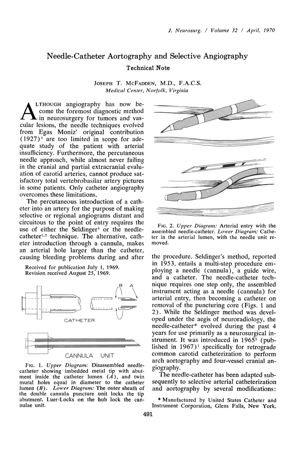 Needle-Catheter Aortography and Selective Angiography Technical Note