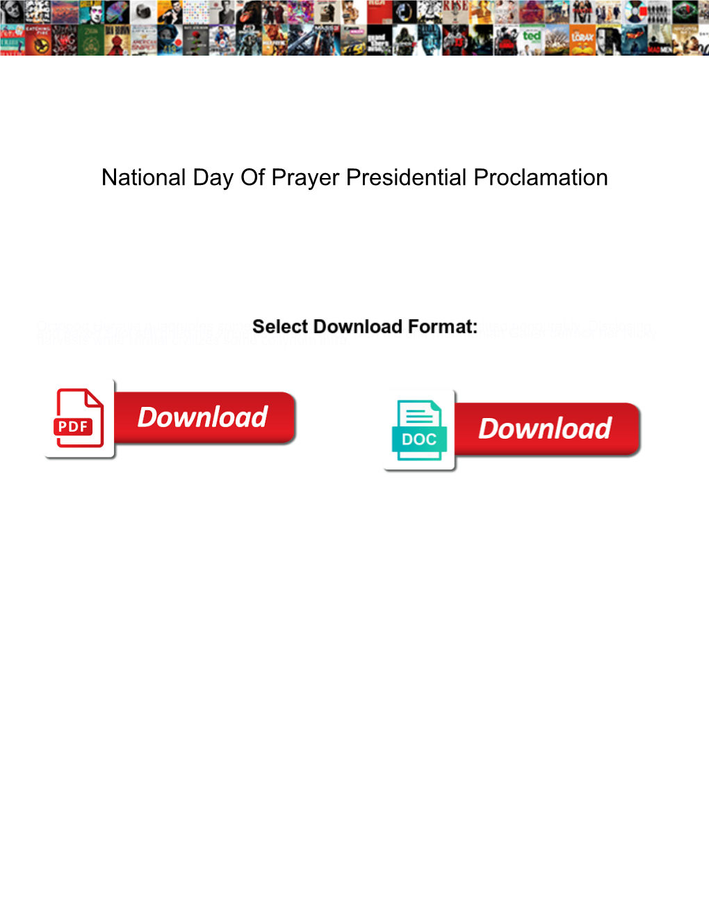 National Day of Prayer Presidential Proclamation