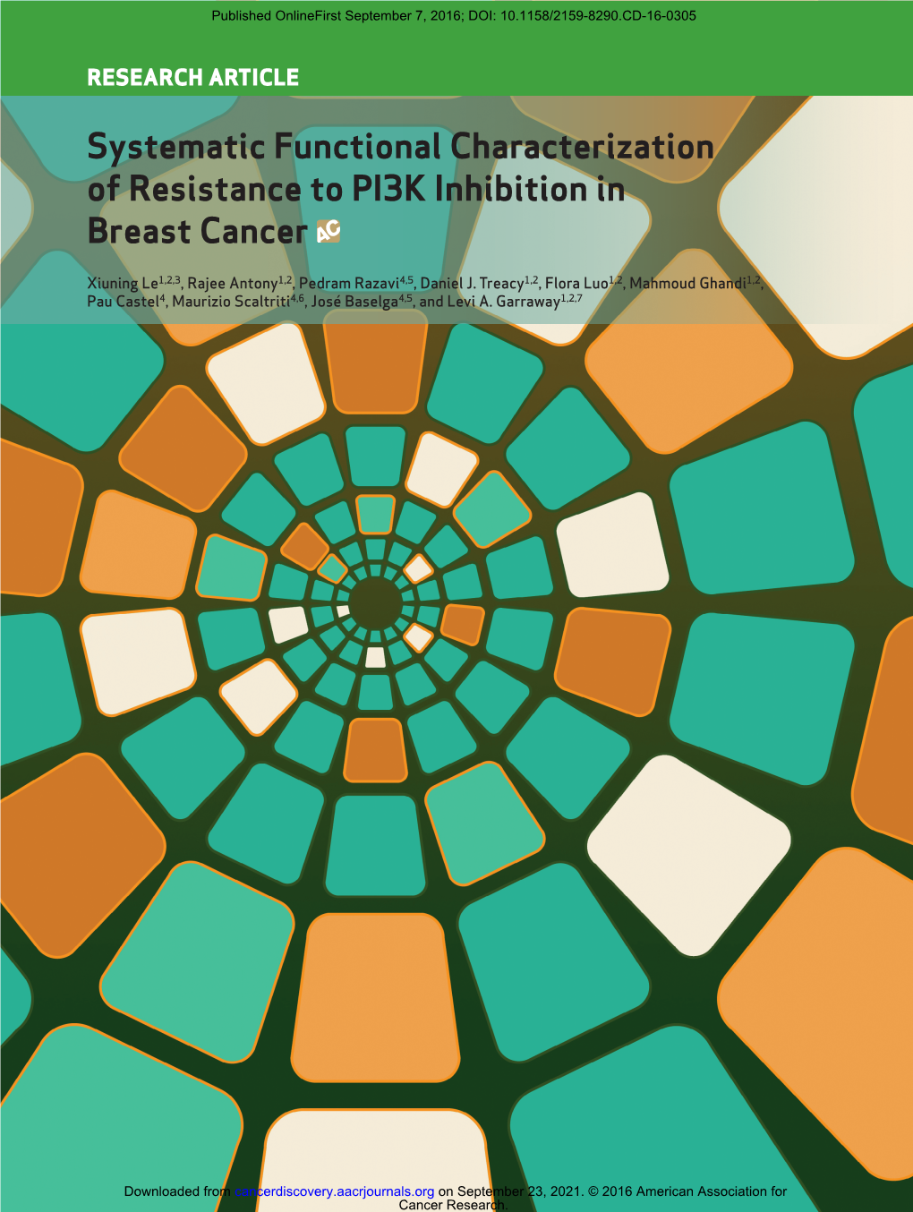 Systematic Functional Characterization of Resistance to PI3K Inhibition in Breast Cancer