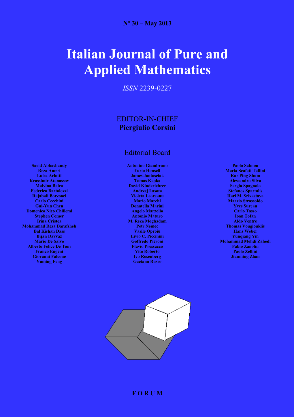 Italian Journal of Pure and Applied Mathematics ISSN 2239-0227