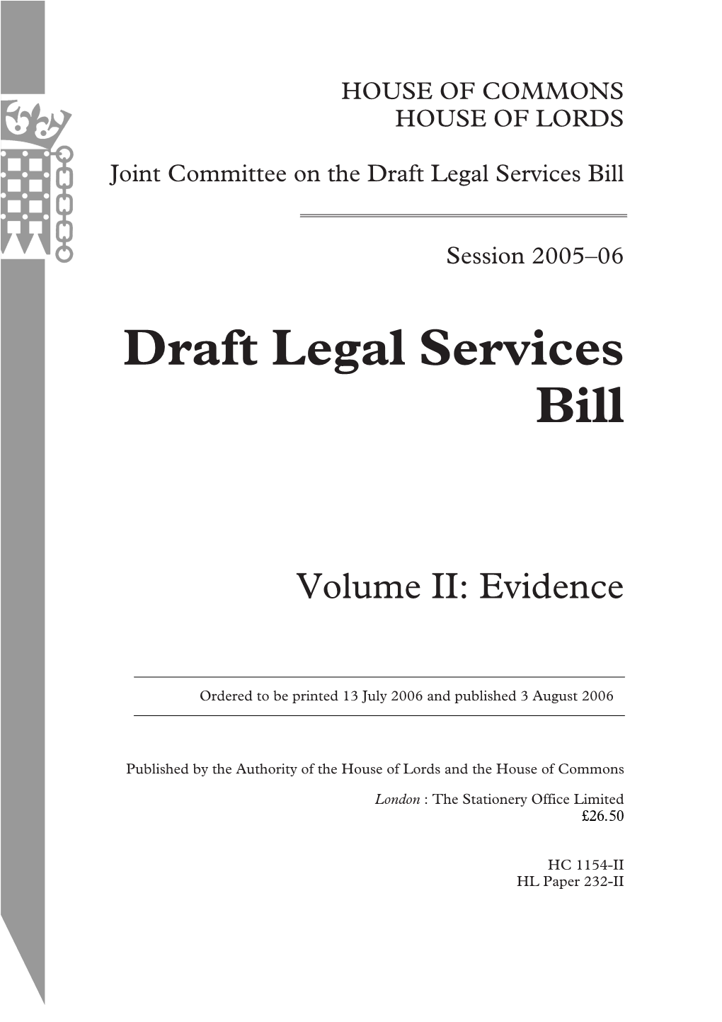 Draft Legal Services Bill