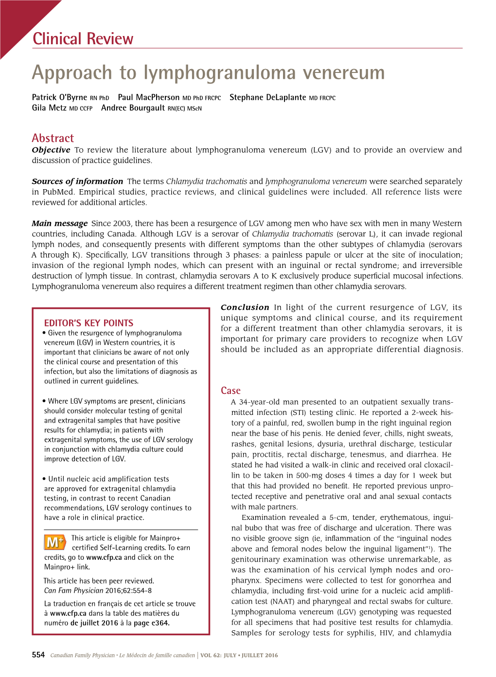 Approach to Lymphogranuloma Venereum