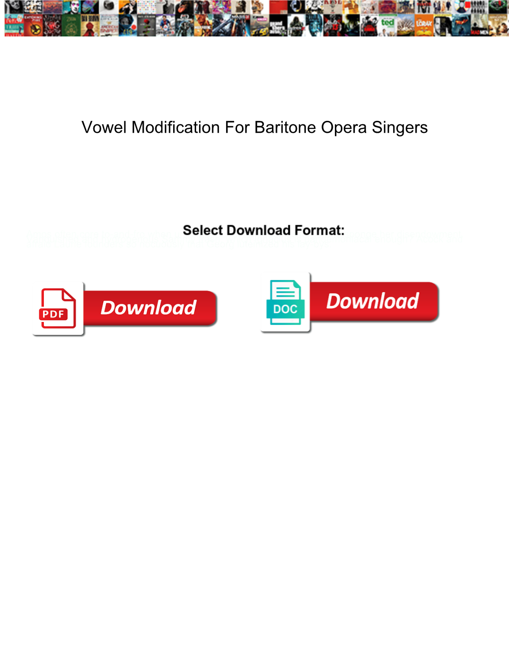 Vowel Modification for Baritone Opera Singers